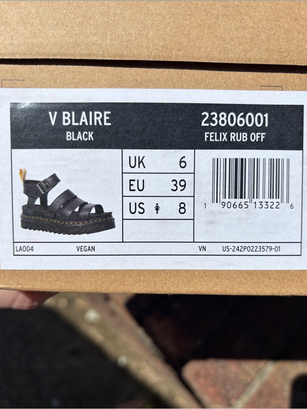 Dr. Martens V Blaire Black Strappy Platform Sandal - Picture 2 of 6